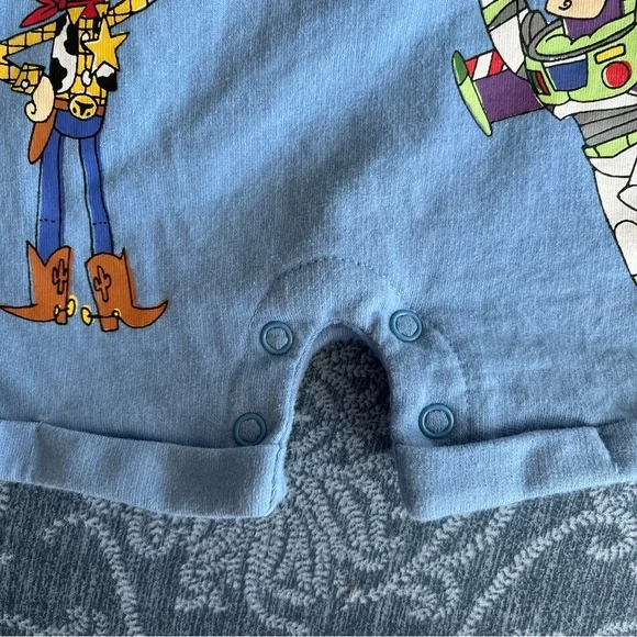 Disney Baby 6-9M Toy Story Cute Blue Shortalls Woody & Buzz Adjustable Straps - Picture 8 of 12